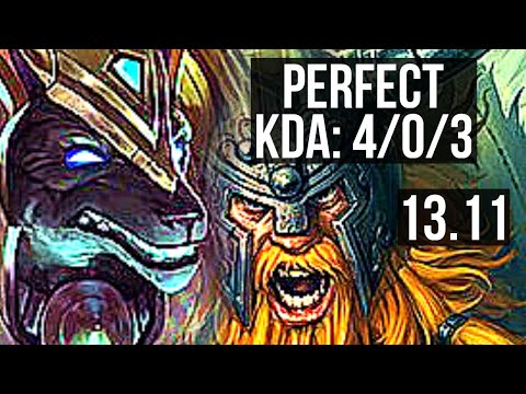 NASUS vs OLAF (TOP) | 4/0/3, 700+ games, 1.0M mastery | KR Master | 13.11