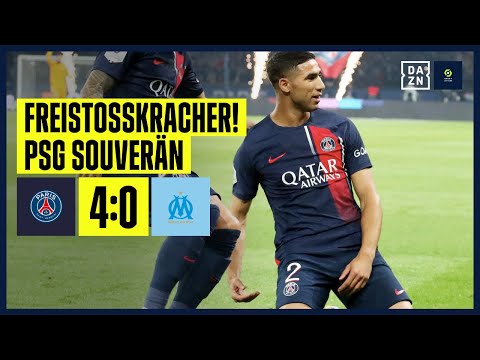 Machtdemonstration! Doppelter Ramos und Hakimi mit Traum-Freistoß: PSG - Marseille | Ligue 1 | DAZN
