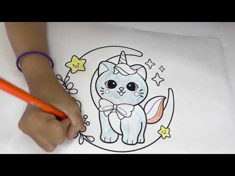 Uni Cat Coloring Page