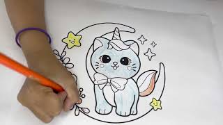 Uni-Cat Coloring Page!