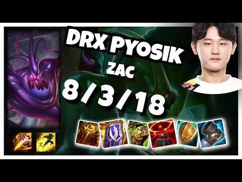 Zac vs Hecarim DRX Pyosik JUNGLE (8/3/18) Gameplay Replay - Patch 10.24
