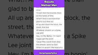 Biscuits Method Man [Verse 2: Method Man] #rap #hiphop #wutangclan #lyrics