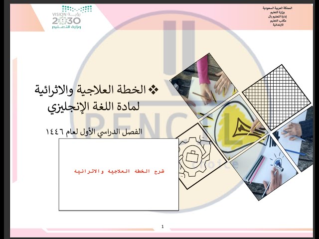 خطة علاجية واثرائية مفرغة بدون اوراق عمل ولا مهارات لمادة اللغة الإنجليزية