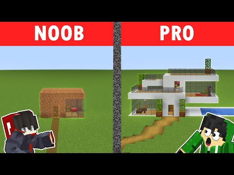 NOOB vs PRO: MODERN HOUSE BUILD CHALLENGE PART 1 | Minecraft(Tagalog)