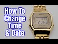 How To Change Time Date Casio Watch Model LA680W