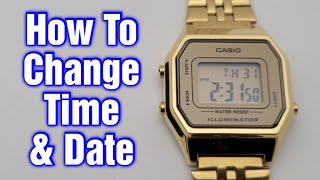 How To Change Time & Date Casio Watch (Model LA680W)