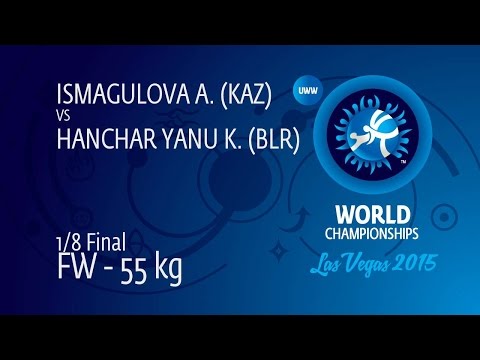 1/8 FW - 55 kg: K. HANCHAR YANU (BLR) df. A. ISMAGULOVA (KAZ) by FALL, 4-2