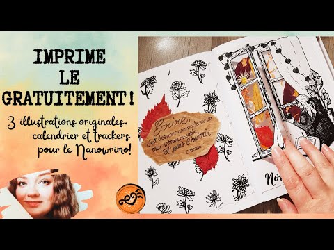 Bujo Novembre NaNoWriMo (printable gratuit) Plan with me 2022