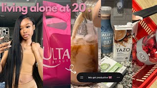 FIRST WEEK LIVING ALONE AT 20: vlogmas ep.3 | amazon packages, ulta, at home chai latte, + more