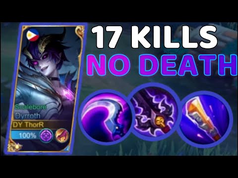 DYRROTH 17 KILLS WITH NO DEATH!!! | DYRROTH PURPLE BUILD | DYRROTH BEST BUILD 2023 | MLBB
