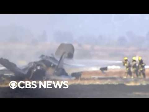 Pilot of F-35 military jet that crashed in San Diego in stable condition after ejecting