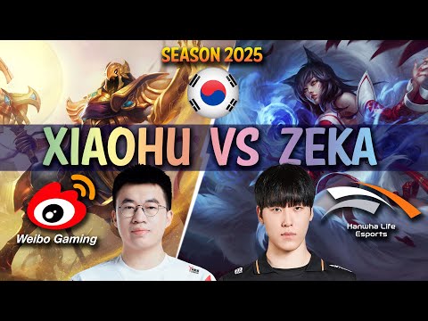WBG Xiaohu vs HLE Zeka - Xiaohu AZIR vs Zeka AHRI Mid - Patch 25.09 KR Ranked | lolrec