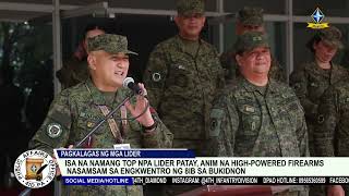 ISA NA NAMANG TOP NPA LIDER PATAY, ANIM NA HIGH-POWERED FIREARMS NASAMSAM SA ENGKWENTRO NG 8IB SA BUKIDNON