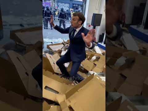 MACRON PILLE UN MAGASIN ET SE FAIT DÉPOUILLER 😂📺 #macron #tv #manifestation #humour #france