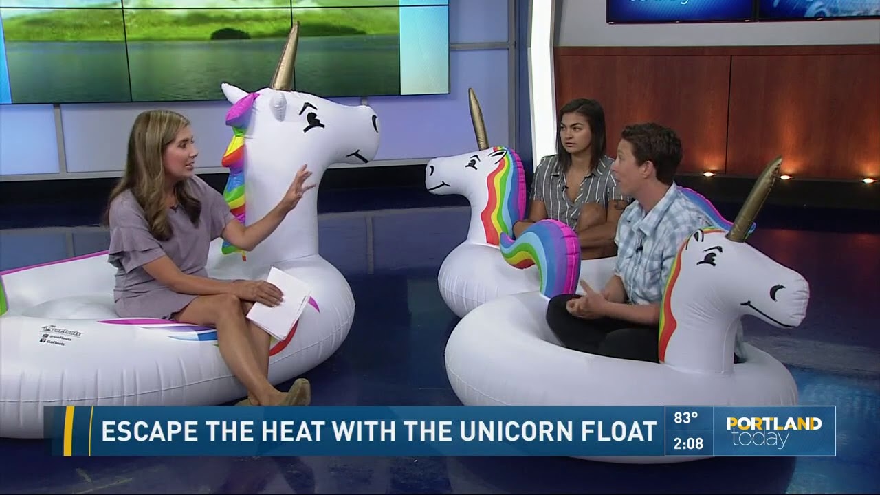 Escape the heat with the unicorn float