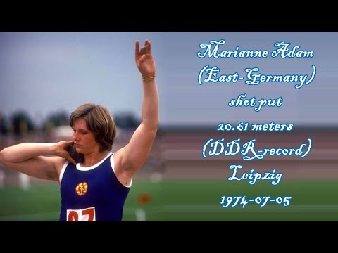 Marianne Adam (East-Germany) shot put 20.61 meters (DDR-record) Leipzig 1974-07-05