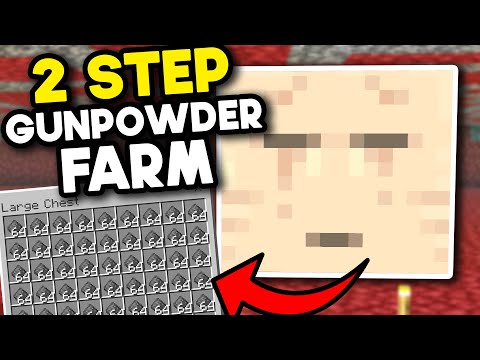 Easiest GUNPOWDER Farm Minecraft Bedrock 1.21 + Java