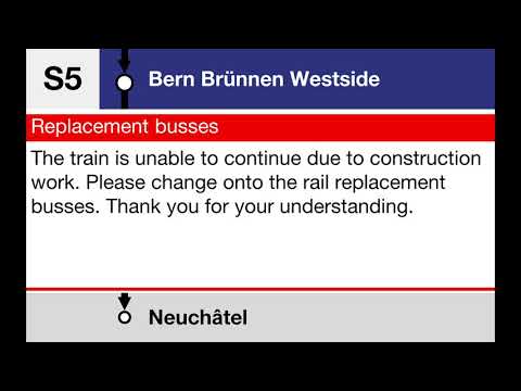 BLS Ansagen - S5 Bern – Brünnen Westside Bauarbeiten (Fixansage)