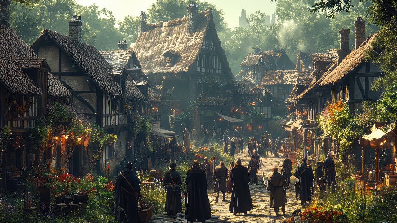 Beautiful Medieval Music and Celtic Fantasy Music - Medieval folk Music, Medieval Village