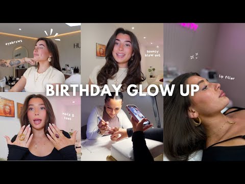 21st birthday glow up🌟💅🏽 lip filler, mani pedi, blow out & eyebrows