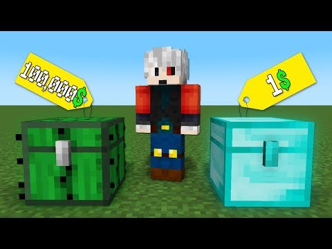 1$ SANDIK VS 100,000$ SANDIK - Minecraft