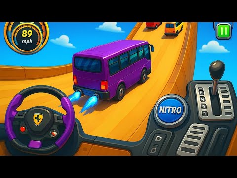 Crazy Bus Mega Ramp Impossible Racing , Bus Stunts Impossible Tracks, Android Gameplay Video P-01