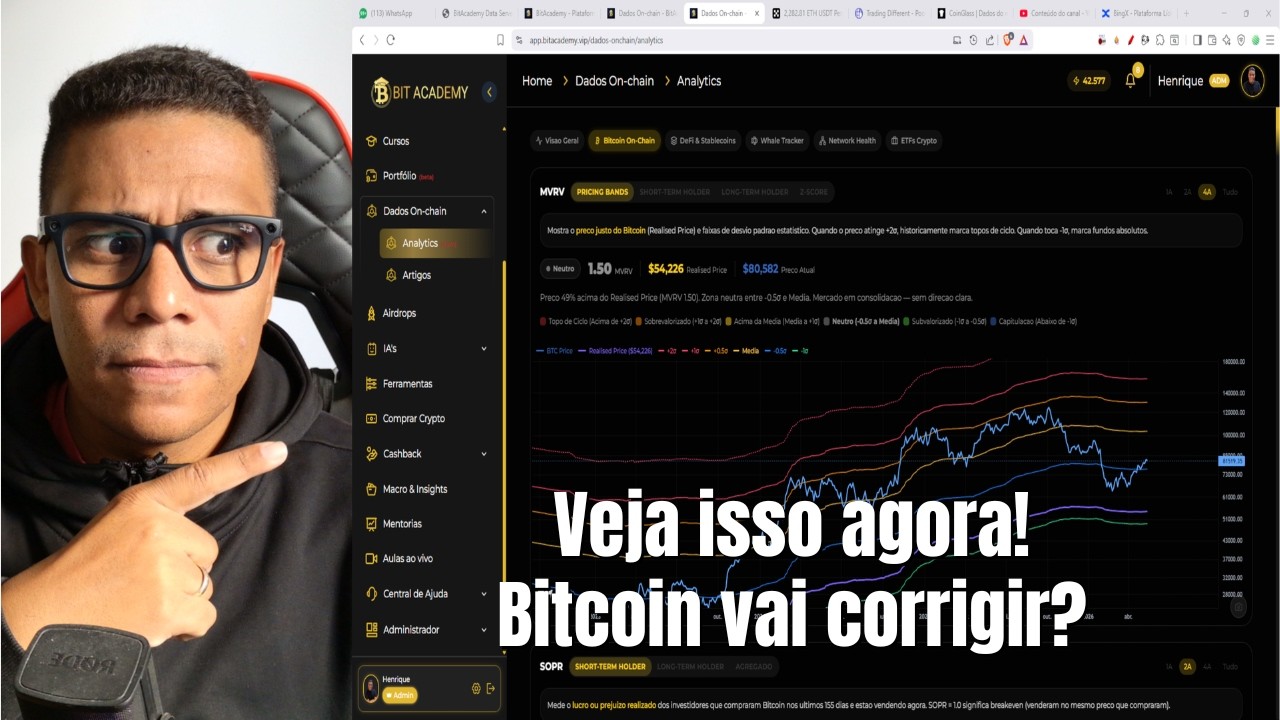 CHEGOU A HORA DA CORREÇÃO DO BITCOIN! DADOS MOSTRAM ISSO!