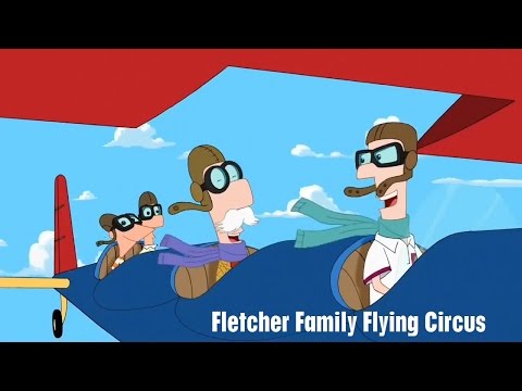 フィニアスとファーブ - フレッチャーファミリー フライングサーカス + 字幕 (Phineas and Ferb - Fletcher Family Flying Circus + Subtitles)