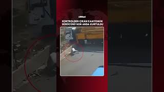 Batı Şeria'da kontrolden çıkan kamyonun sürücüsü son anda araçtan atla
