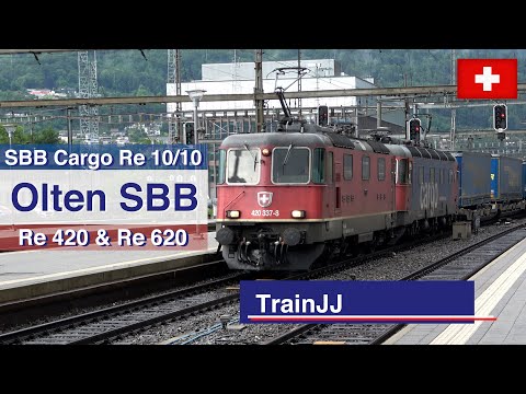 4K Olten SBB Cargo Re 10/10 | Re 420 & Re 620 | LKW Walter Trailers | HUPAC Wagons