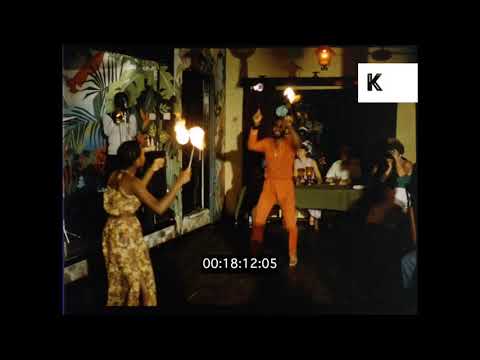 1980s St Lucia, Holiday Resort Party, Limbo Dancing, 35mm