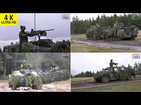 HUMVEE .50 BMG escorting towed M113 APC