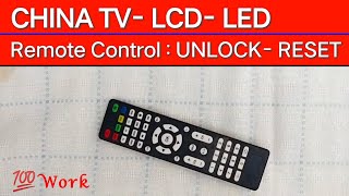 All China TV Remote Control Reset Or Unlock | China TV, LED, LCD TV Remote Control Not Working Fix