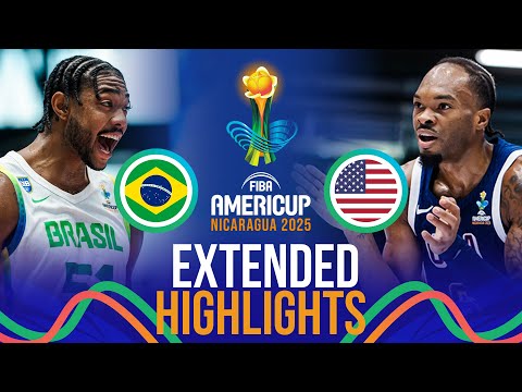 Brazil 🇧🇷 vs USA 🇺🇸 | Extended Highlights | FIBA AmeriCup 2025