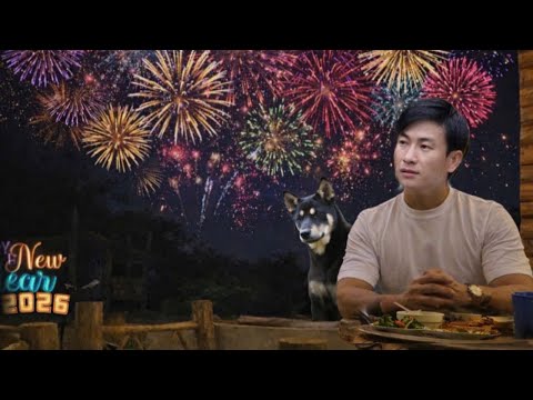 The CEO Triệu Dân and Micky happily watched the fireworks amidst the mountain scenery.