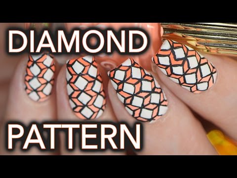 Geometric intricate diamond nail art???