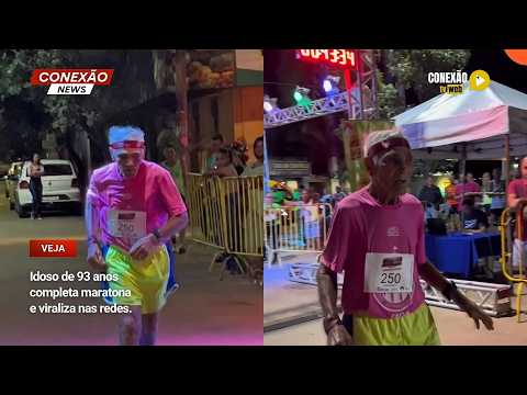 Vídeo: Idoso de 93 anos completa maratona e viraliza nas redes.