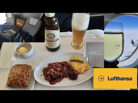 UPPER DECK Business Class Lufthansa Boeing 747-8 Frankfurt to Mexico City