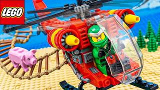Download lagu LEGO Ninja Builds a Fire Rescue Helicopter to Save Piggy 🚁🐷 | LEGO Brick Ninja mp3