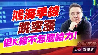 鴻海季線跳空漲，但K線不怎麼給力！｜台股攻略｜劉烱德 (圖)