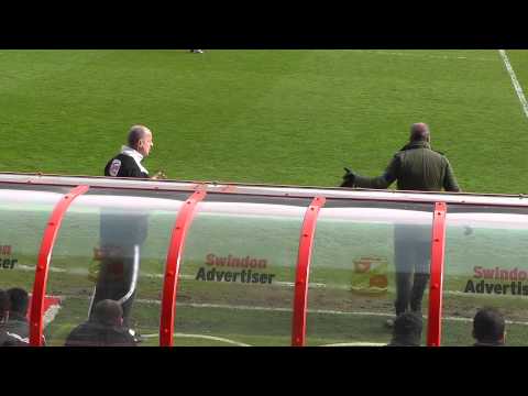 Paolo Di Canio Argues With 4th Official Swindon Town v Plymouth Argyle 2012