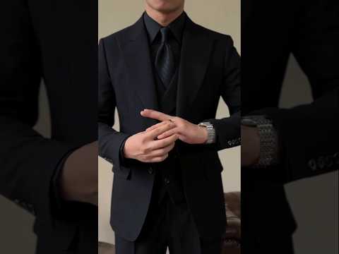 "The Classic Black Suit: Timeless and Versatile"🖤🤵 #oldmoneyfashion #black #blazer #suit