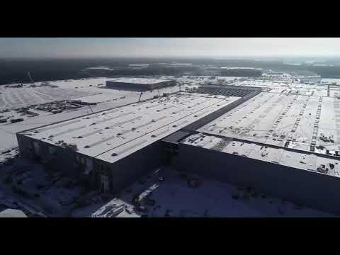 Tesla Giga Berlin, gigafactory progress, February 2021, drone view