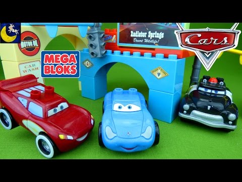 Disney Cars Glow in the Dark Mega Bloks Toys Supercharged Cruising Lightning Mcqueen & Sally Toys!