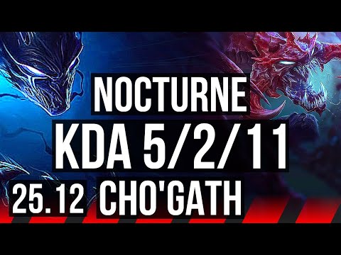 NOCTURNE vs CHO'GATH (TOP) | 900+ games | KR Grandmaster | 25.12