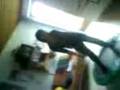 Girl Dance On Trampolinand Fall Down