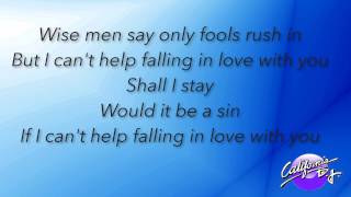 Can&#39;t Help Falling in Love- Elvis Presley Lyric Version