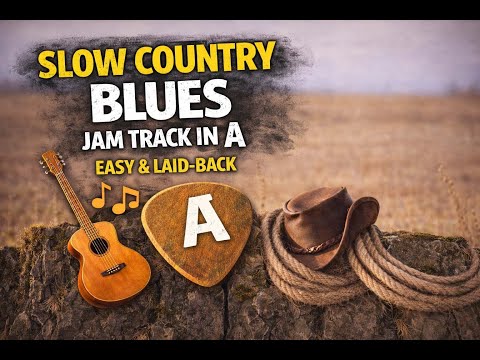 Slow Country Blues Jam Track in A – Easy & Laid-Back