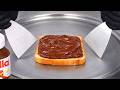 Nutella Sandwich Ice Cream Rolls Satisfying Visual ASMR