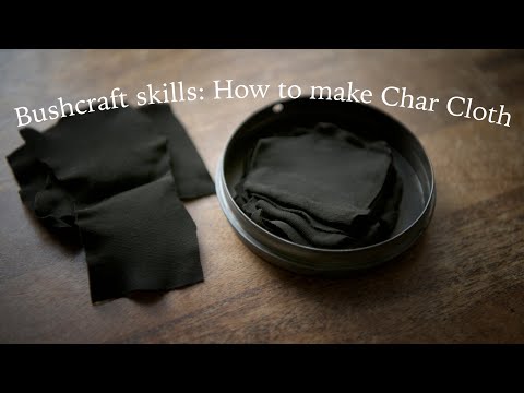 Best way how to make char cloth, natural tinder, making fire with flint and steel, lunttu, bushcraft
